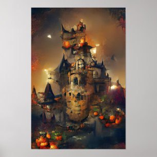 Poster Castelo de Halloween, mangá de arte japonesa