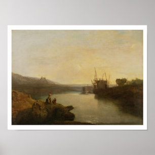 Póster Castelo de Harlech, da balsa de Twgwyn, o Evenin