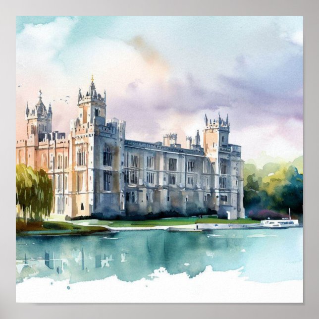 Poster Castelo de Londres-Windsor, (B), Watercolor (Frente)