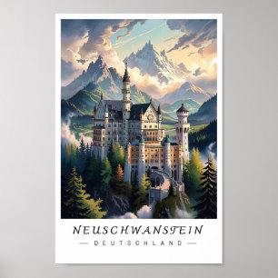 Poster Castelo de Neuschwanstein Alemanha Arte de Parede,