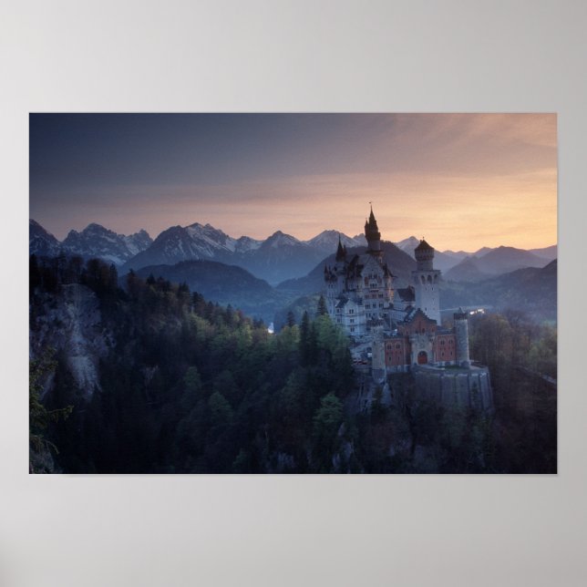 Póster Castelo de Neuschwanstein, construído no final do  (Frente)