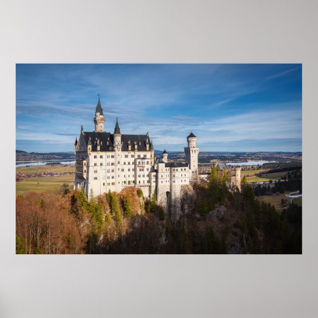 Poster Castelo de Neuschwanstein conto de fadas na Aleman (Frente)