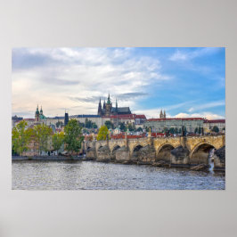Poster Castelo de Praga com vista para a Ponte Carlos