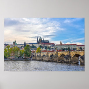 Poster Castelo de Praga com vista para a Ponte Carlos