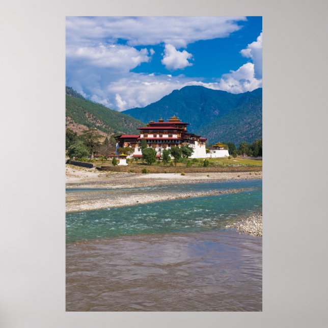 Poster Castelo de Punakha, Butão, Ásia (Frente)