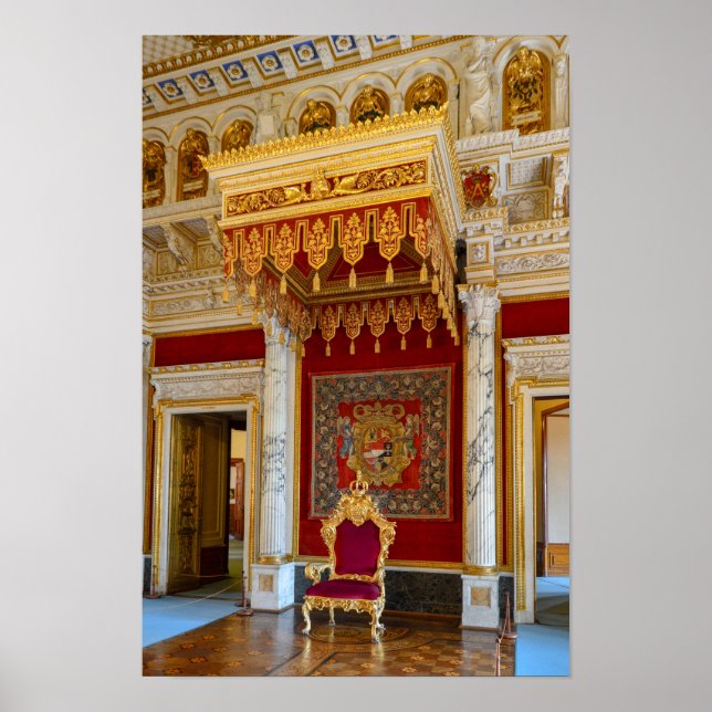 Poster Castelo de Schwerin Sala do Trono, Alemanha (Frente)