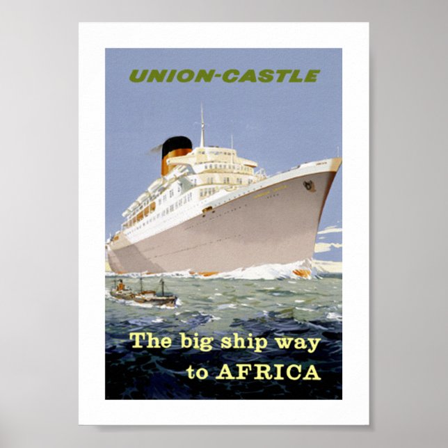 Póster Castelo de Union "The Big Ship Way to Africa" (Frente)