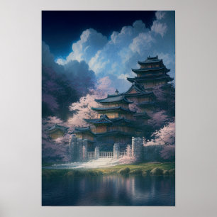 Poster Castelo de Wooden Japonês por Calm Lake