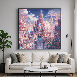Poster Castelo do Reino de Cristal - Estilo de Arte Fanta