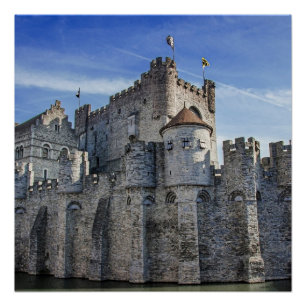 Póster Castelo dos Condes em Gand.