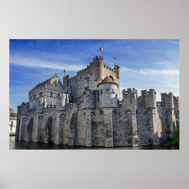 Poster Castelo dos Condes em Gand. (Frente)