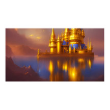 Castelo Dourado ouro azul fantasia mágico 3
