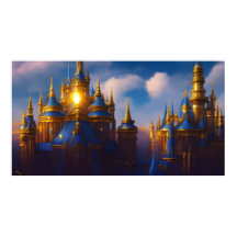Castelo Dourado ouro azul fantasia mágico 4