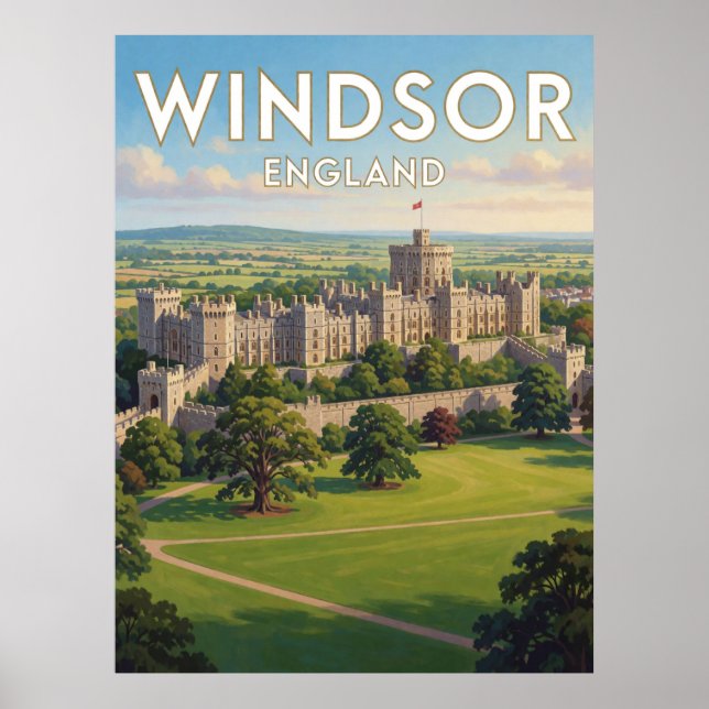 Poster Castelo e Parque de Windsor, Inglaterra   (Frente)