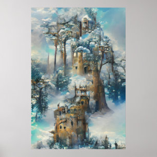Poster Castelo Em Floresta, Selva Fantástica, Castelo Mág