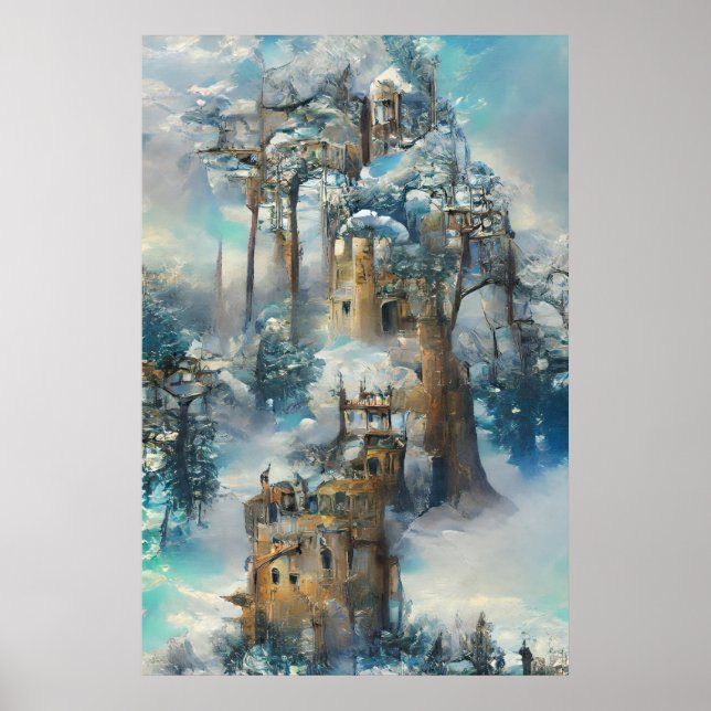 Poster Castelo Em Floresta, Selva Fantástica, Castelo Mág (Frente)
