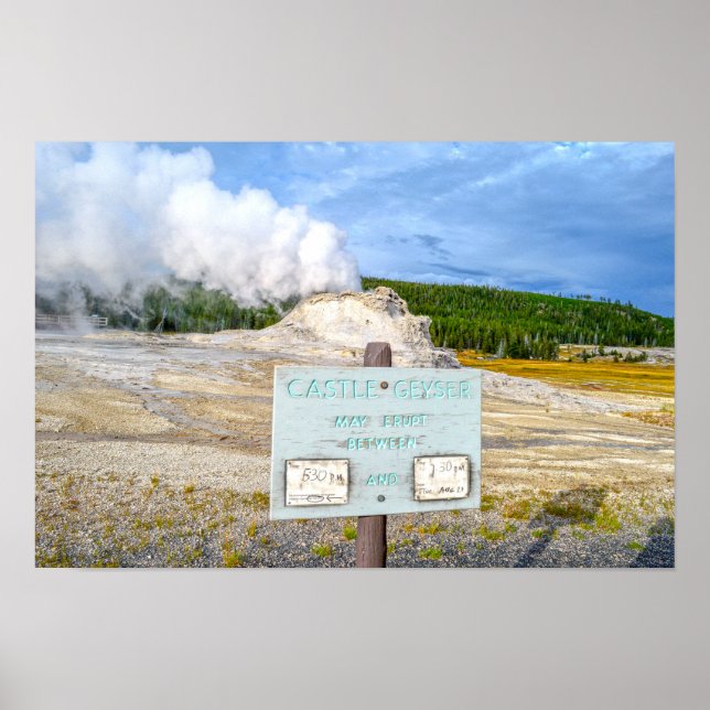 Poster Castelo Geyser, Parque Nacional de Yellowstone, Wy (Frente)