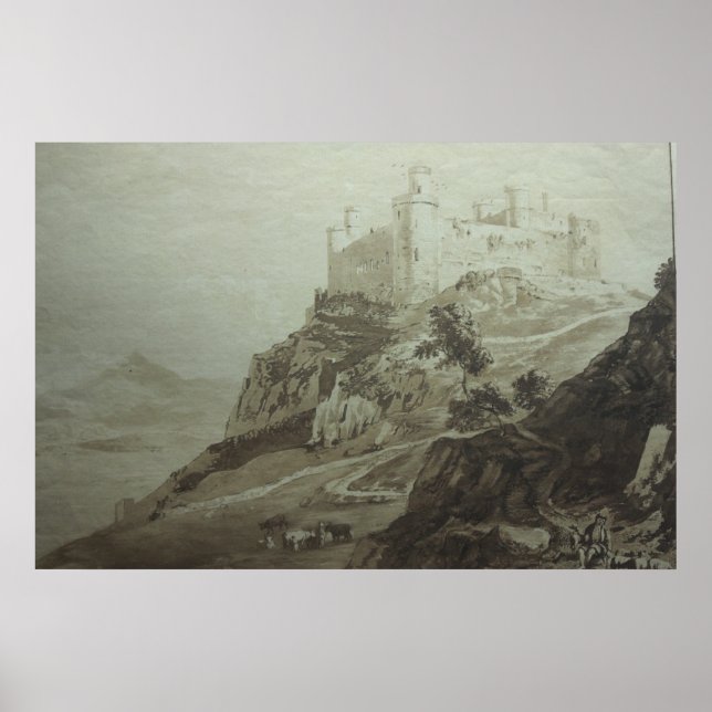 Poster Castelo Harlech - Paul Sandby - c1800 (Frente)
