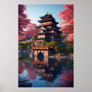 Poster Castelo Japonês pela Água
