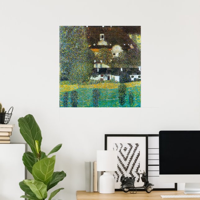 Póster Castelo Kammer no Attersee II de Gustav Klimt (Escritório em casa)