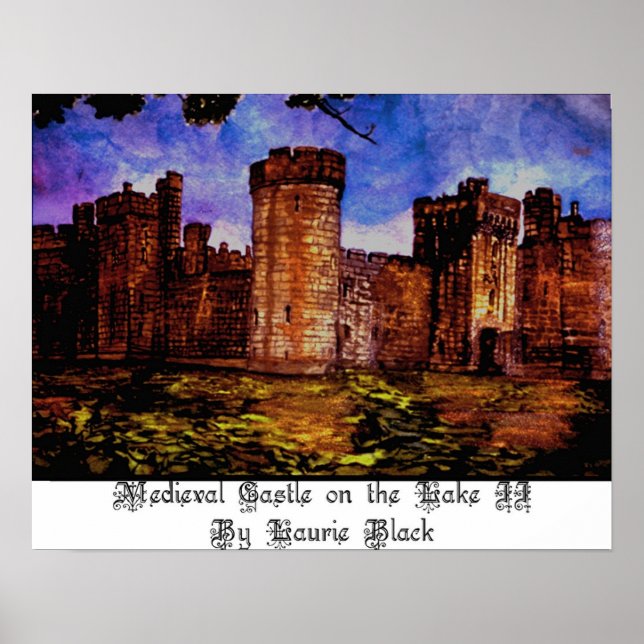 Poster Castelo Medieval no lago II (Frente)