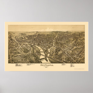 Póster Castelo novo, mapa panorâmico do PA - 1896