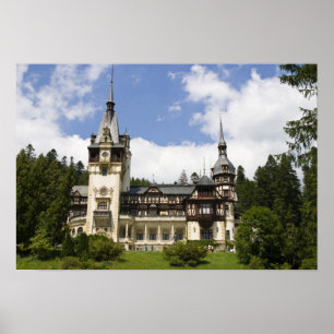 Póster Castelo Peles do século XVIII, Sinaia, Romênia,