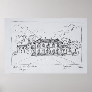 Poster Castelo Prieure-Lichine, Margaux, Bordéus
