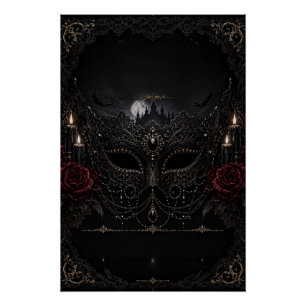 Póster Castelo Rosa de Mascarada Gótica