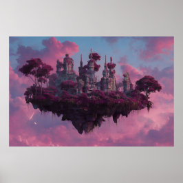 Poster Castelo Rosa Ilha Flutuante