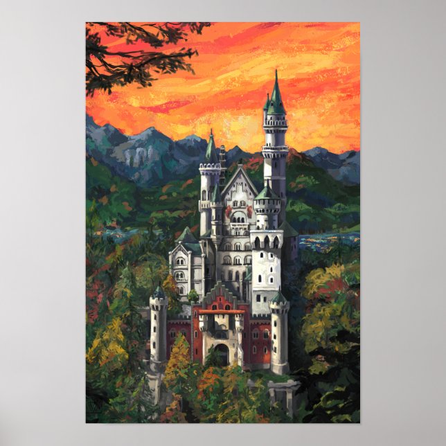 Póster Castelo Schloss Neuschwanstein (Frente)