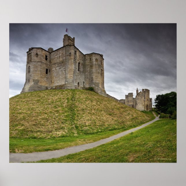 Póster Castelo Warkworth em Northumberland, Inglaterra (Frente)