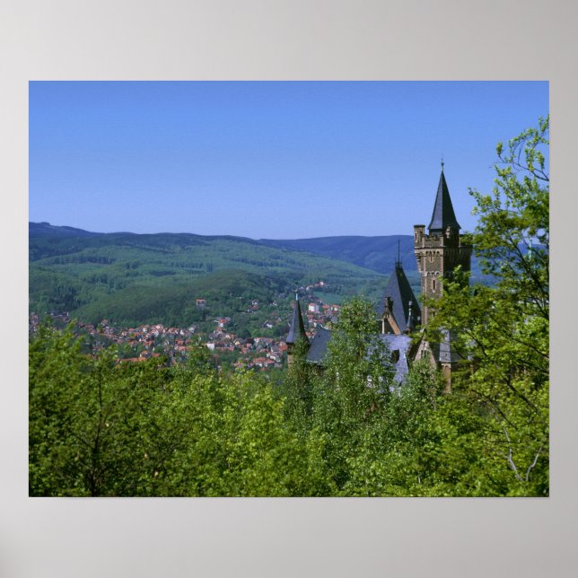 Póster Castelo, Wernigerode, Saxônia-Anhalt, Alemanha (Frente)