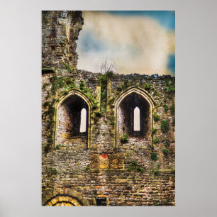 Póster Castelo Windows de Chepstow, Monmouthshire, Wales