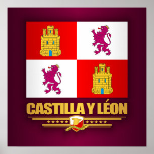 Póster Castilla y Leon Flag