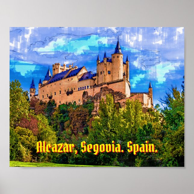 Poster Castle Alcazar, Segóvia, Espanha. (Frente)