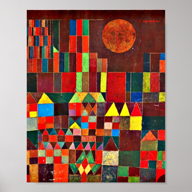 Poster Castle e Sun, abstrato de Paul Klee (Frente)