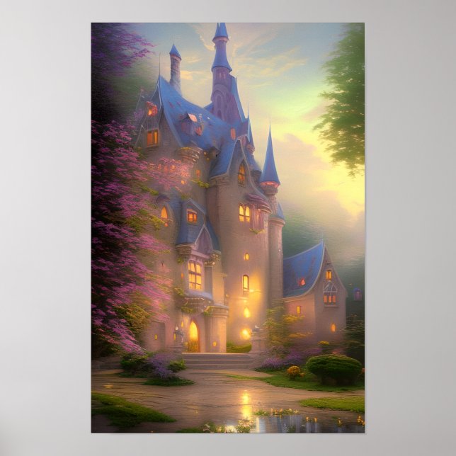 Poster Castle Enchied Forest Fantasy Art (Frente)