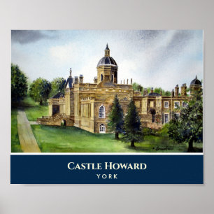 Poster Castle Howard York England Watercolor Painting