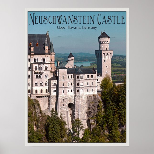 Póster Castle Neuschwanstein de Marienbrücke - Inglês (Frente)