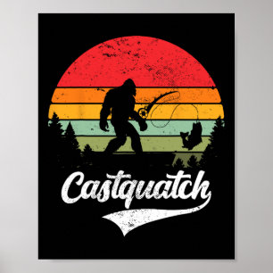 Poster Castquatch Funny B Pescador Memória de Pesca