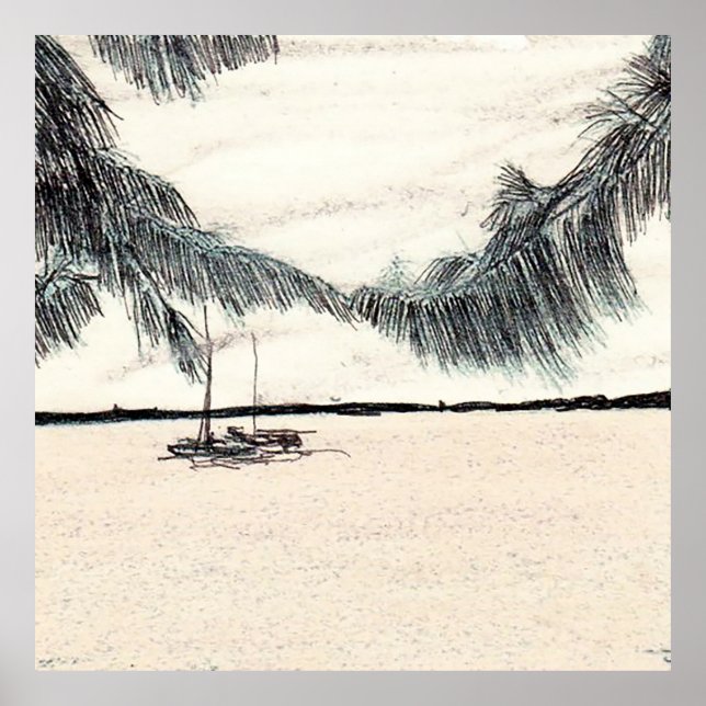 Poster Casuarina Trees, Long Island Bahamas (Frente)
