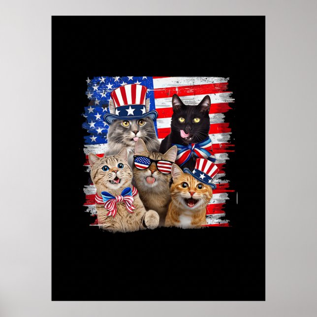Poster Cat. 4 De Julho Liberdade Bandeira Americana Óculo (Frente)