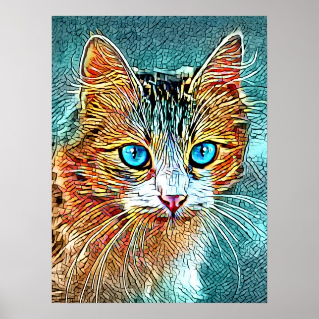 Poster Cat 685 Laranja Turquesa (Frente)