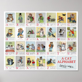 Poster Cat Alphabet, Louis Wain