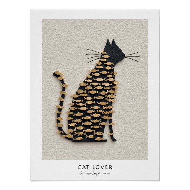 Póster Cat and Fish v11 (Frente)