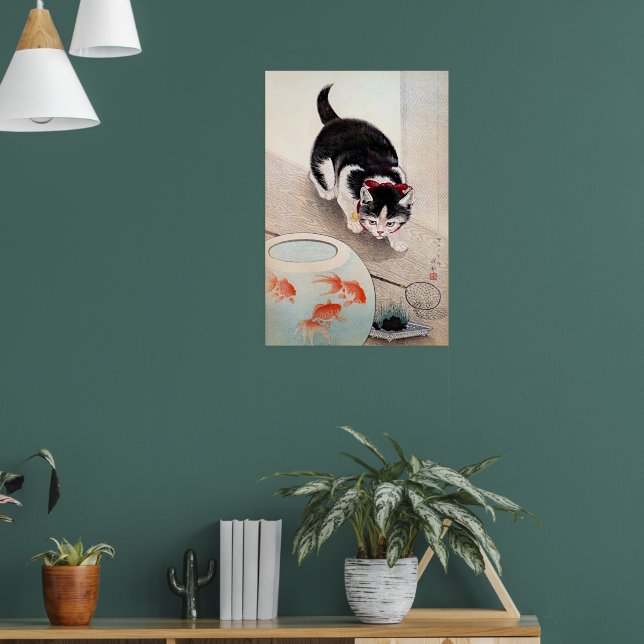 Poster Cat and Goldfish Bowl artwork,  (Sala de Estar 1)