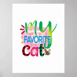 Poster Cat Art Meu Gato Favorito