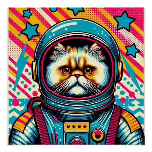 PÓSTER CAT-ASTRONAUT PERSA 4 (Frente)