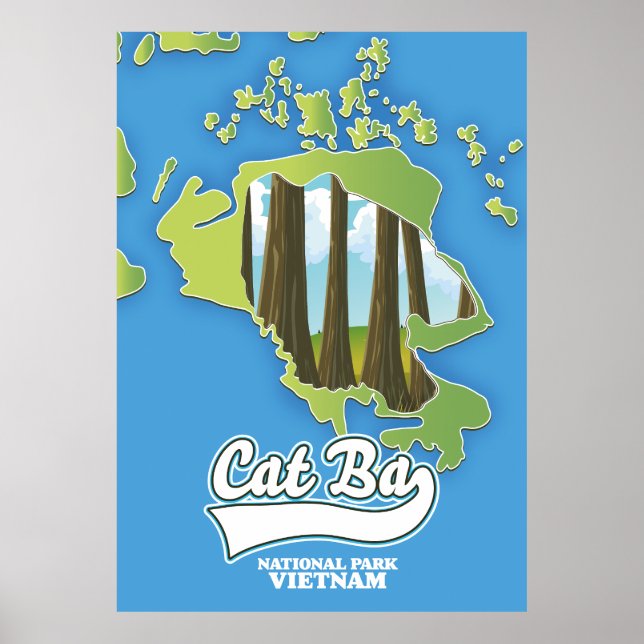 Poster cat ba national park vietnam viagem mapa (Frente)